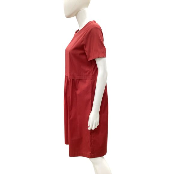 NWOT Max Mara Dress Women’s Size L Cotton Blend Short Sleeves Red Gorgeous! - Picture 3 of 5